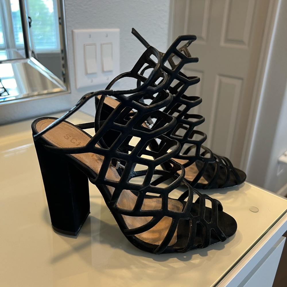 Juliana Caged Sandals Black